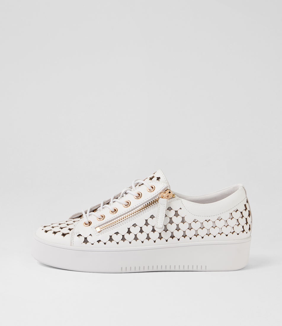 Litia White Leather Sneakers
