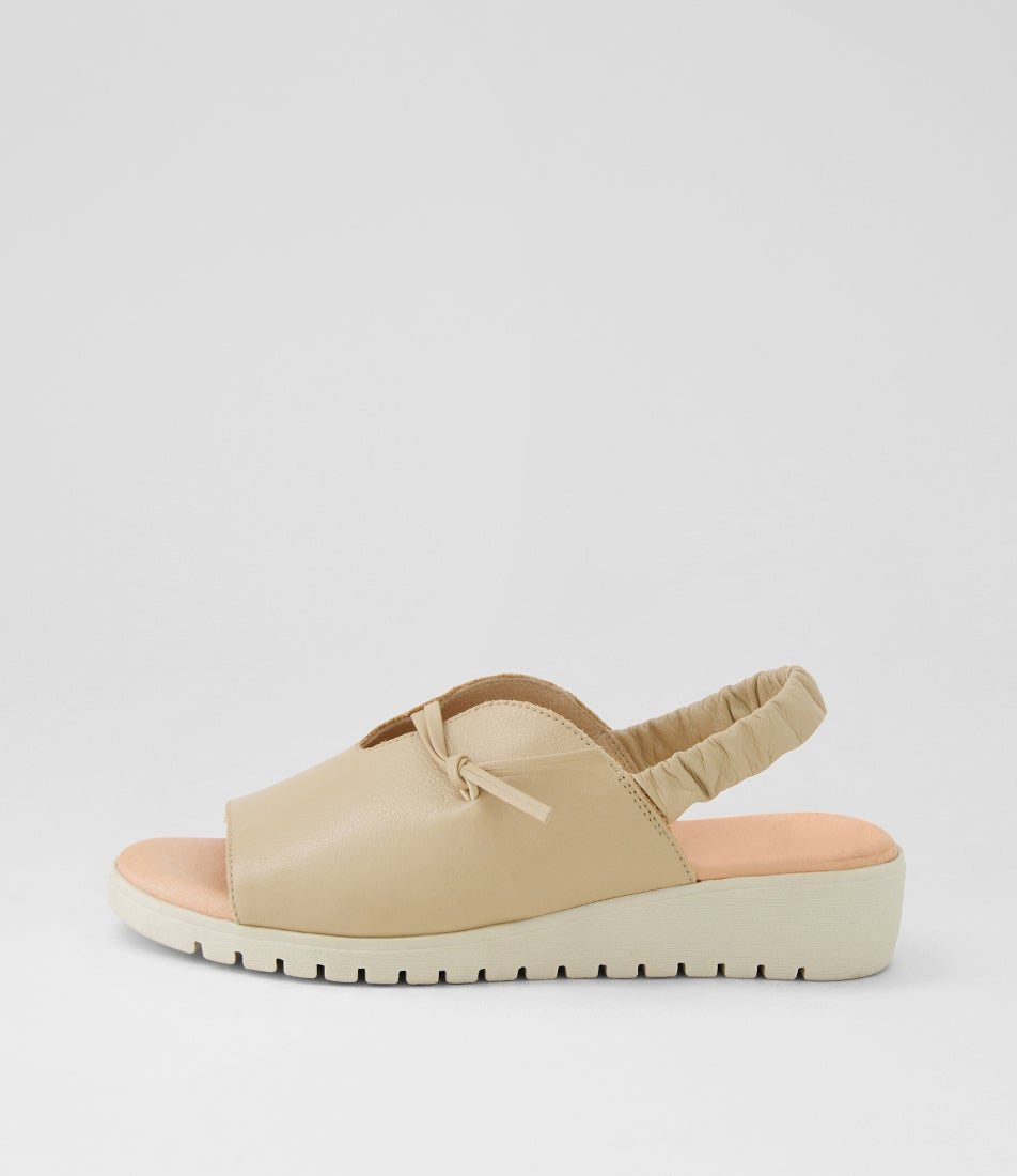 Mikkos Camel Almond Leather Sandals