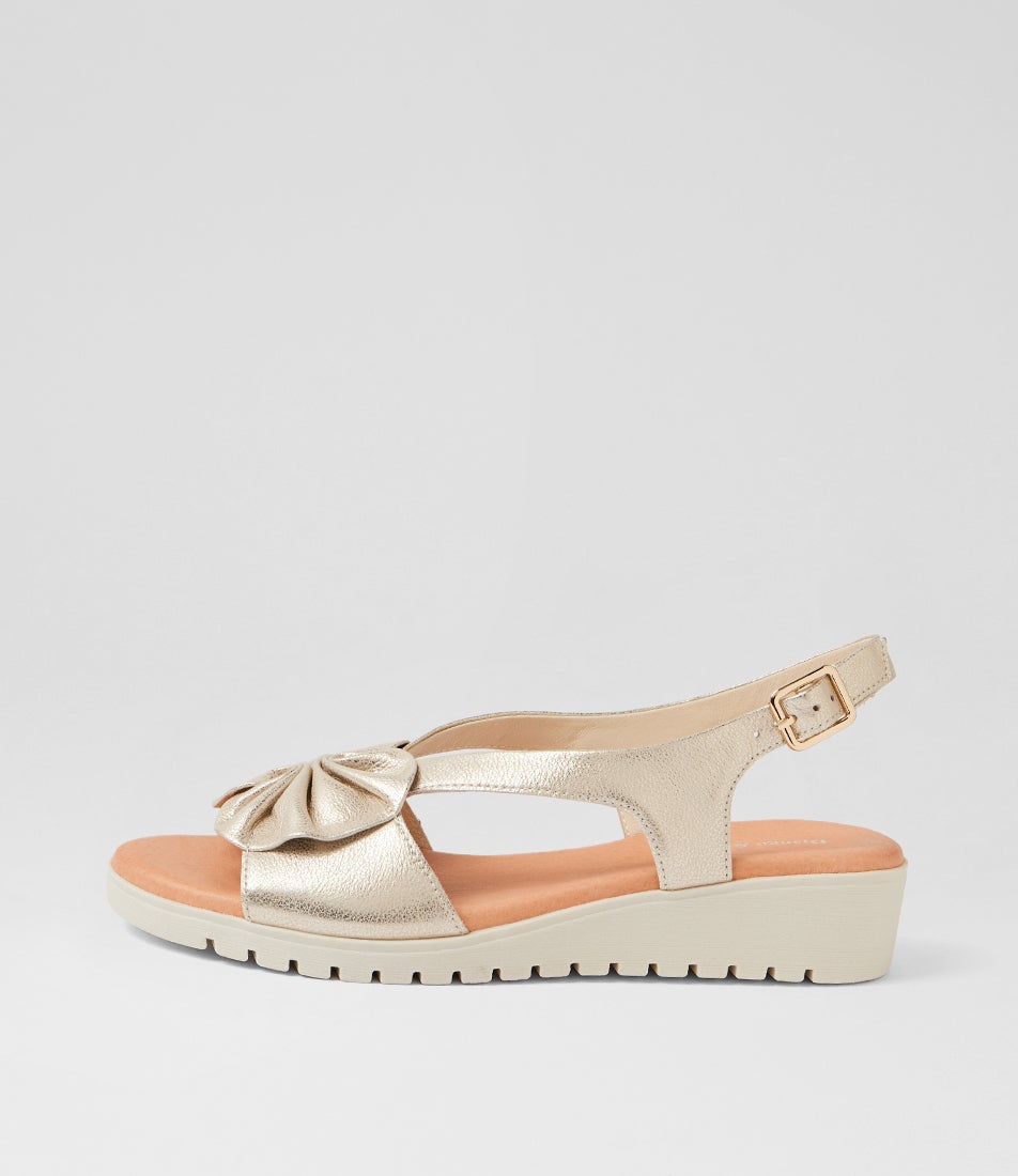 Myrline Beige Gold Almond Wash Leather Sandals Myrline Beige Gold Almond Wash Leather Sandals