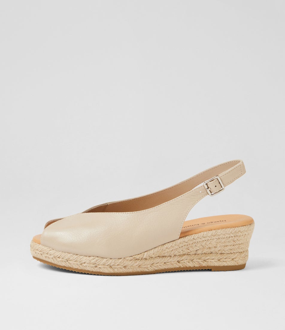 Strangely Almond Natural Rope Leather Wedges Strangely Almond Natural Rope Leather Wedges