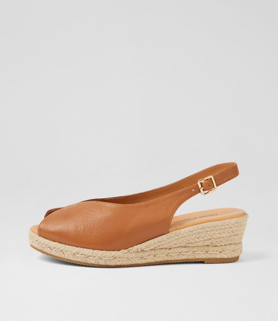 Strangely Dark Tan Natural Rope Leather Wedges Strangely Dark Tan Natural Rope Leather Wedges