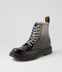 1460 JUNIOR SILVER BLACK GLITTER GRADIENT PU