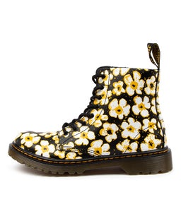 1460 PASCAL JUNIOR BLACK YELLOW LEATHER