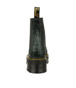 MOLLY GLITTER 8 EYE BOOT GREEN BLACK LEATHER