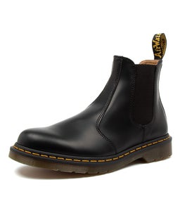 2976 CHELSEA YLW STTCH MENS DM BLACK SMOOTH LEATHER