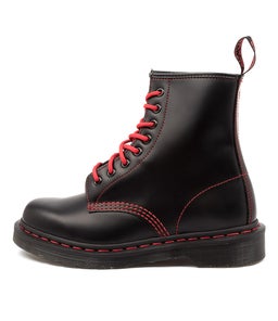 1460 RED STITCH DM BLACK SMOOTH LEATHER