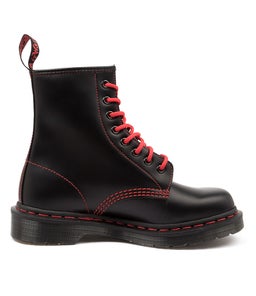 1460 RED STITCH DM BLACK SMOOTH LEATHER
