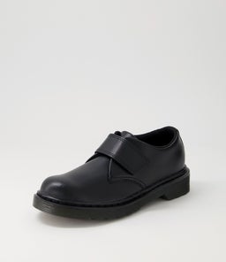 KAMRON SHOE JNR DM BLACK LEATHER