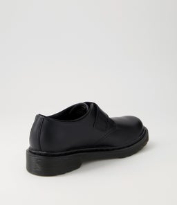 KAMRON SHOE JNR DM BLACK LEATHER