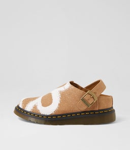 ISHAM BUCKLE MULE DM NATURAL FLORAL CANVAS
