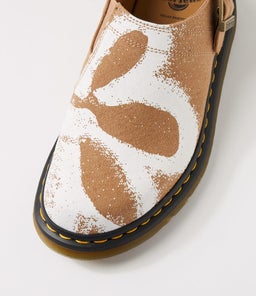 ISHAM BUCKLE MULE DM NATURAL FLORAL CANVAS
