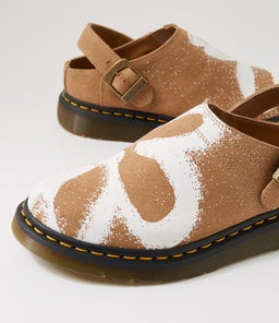 ISHAM BUCKLE MULE DM NATURAL FLORAL CANVAS
