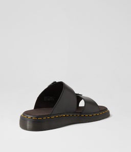JOSEF SLIDE DM BLACK LEATHER