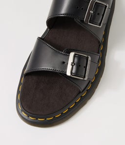 JOSEF SLIDE DM BLACK LEATHER