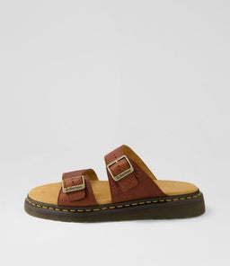 JOSEF SLIDE DM CASHEW LEATHER
