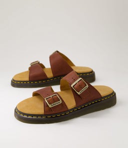 JOSEF SLIDE DM CASHEW LEATHER