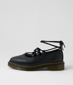ELPHIE II LACE UP SHOE DM BLACK VIRGINIA LEATHER