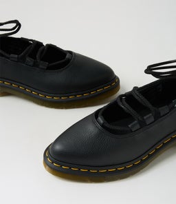 ELPHIE II LACE UP SHOE DM BLACK VIRGINIA LEATHER