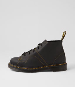 CHURCH MONKEY BOOT DM BLACK GREASY NUBUCK