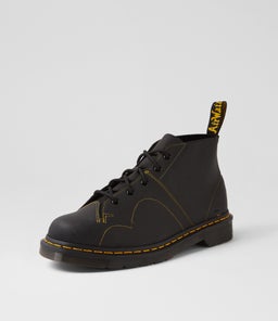 CHURCH MONKEY BOOT DM BLACK GREASY NUBUCK