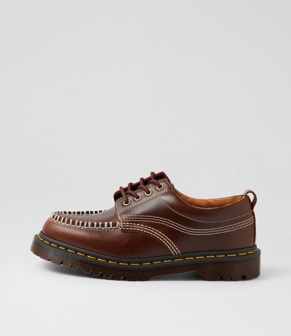Lowell M Butterscotch Leather Lace Up Flats