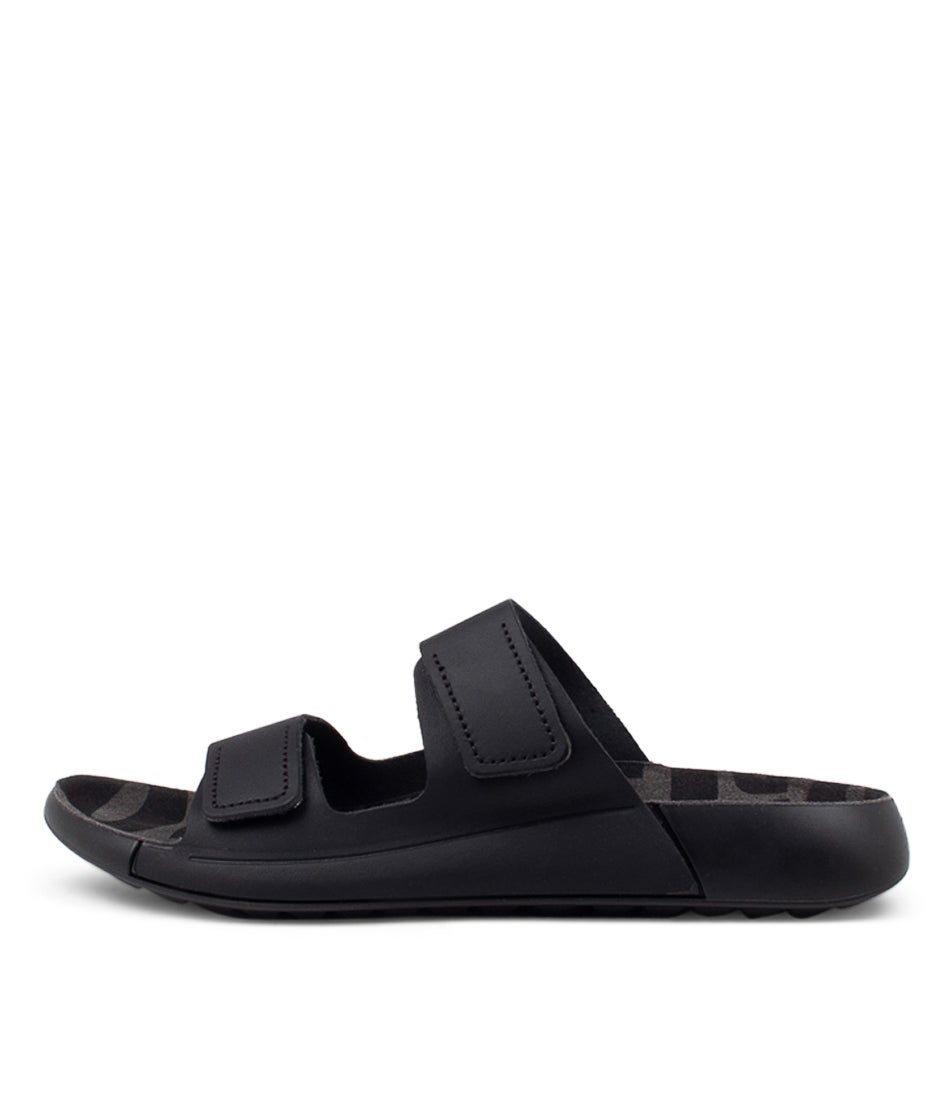 Cozmo W Black Leather Slides Cozmo W Black Leather Slides