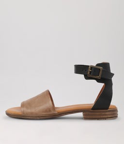 ILOS EO TAUPE BLACK LEATHER