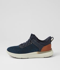 FLEET KNIT SNEAKER FL NAVY KNIT LEATHER