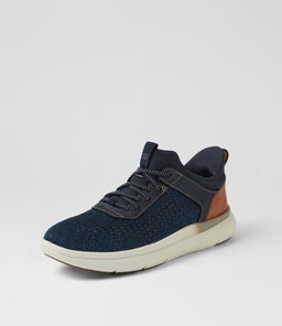 FLEET KNIT SNEAKER FL NAVY KNIT LEATHER