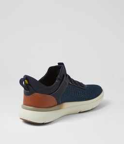 FLEET KNIT SNEAKER FL NAVY KNIT LEATHER