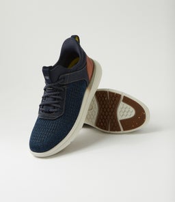 FLEET KNIT SNEAKER FL NAVY KNIT LEATHER