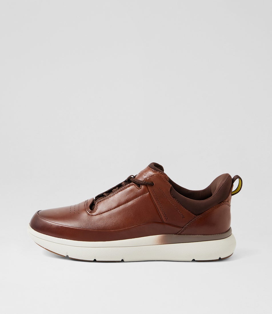 Fortress Sneaker Brown Leather Lace Up Flats