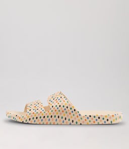 SLIDES W FM RETRO DOTS STONE SMOOTH