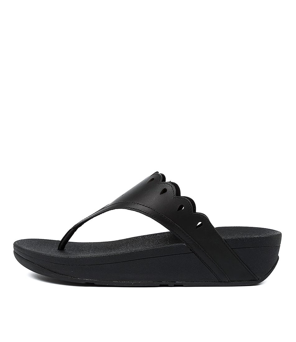 Buy Fitflop Esther Floret Toe Thongs Ft All Black Heeled Sandals online with free shipping