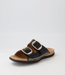 RAUM GA SCHWARZ GOLD PATENT LEATHER