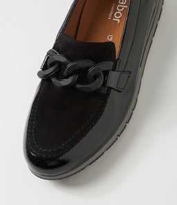 KAYLEE GA SCHWARZ LEATHER SUEDE