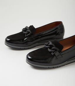 KAYLEE GA SCHWARZ LEATHER SUEDE