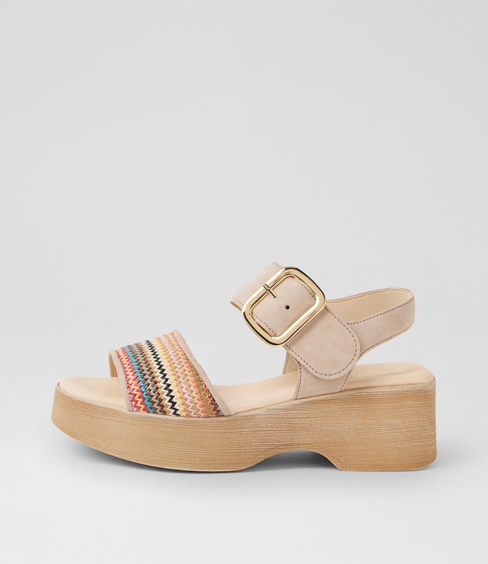 Solene Oak Syn Raffia Suede Sandals Solene Oak Syn Raffia Suede Sandals