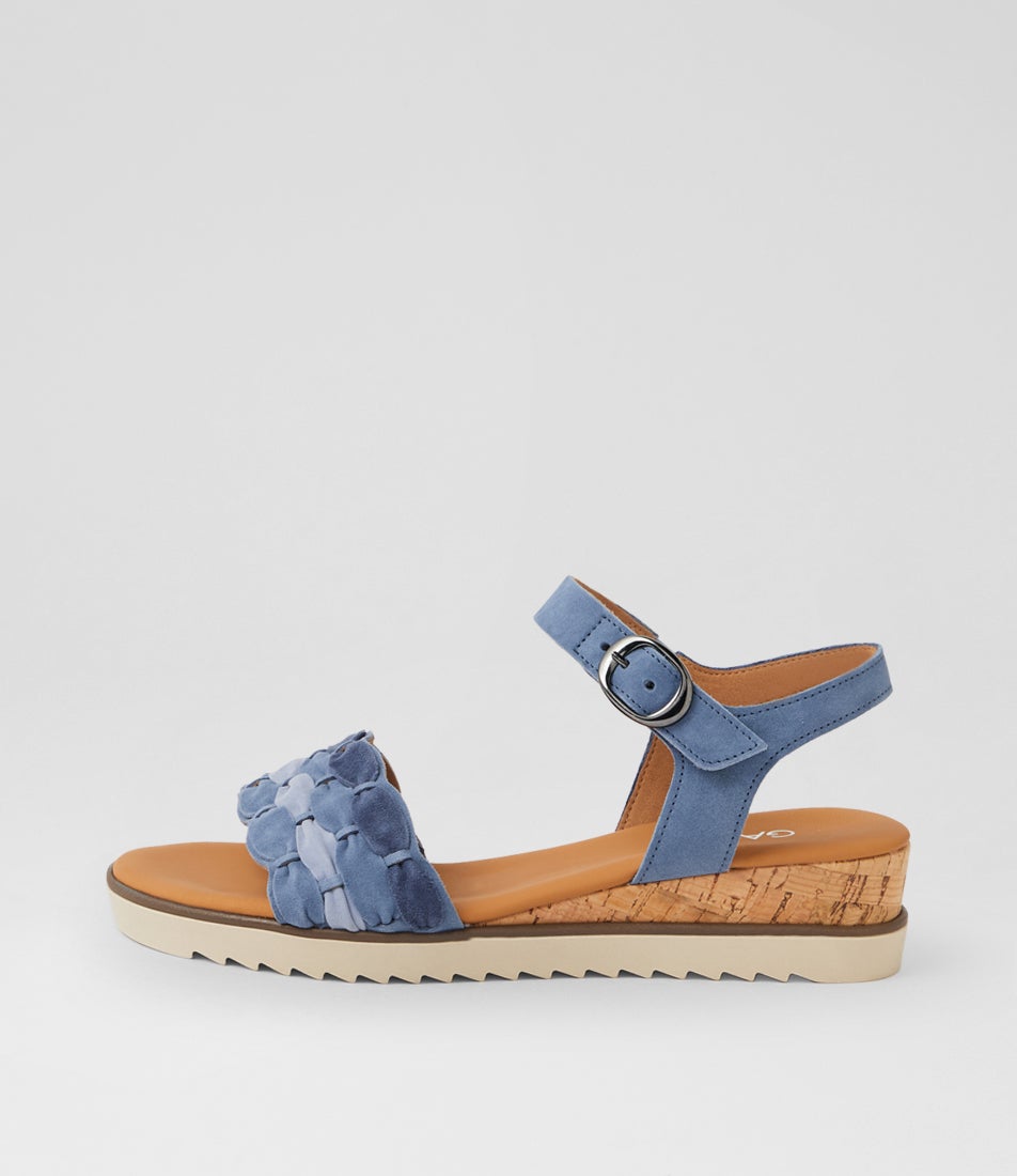 Belani Blue Suede Multi Sandals