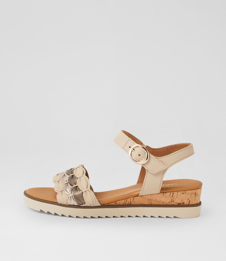 Belani Beige Leather Multi Sandals