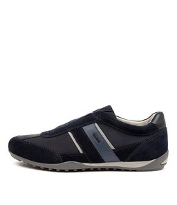 U WELLS A GE NAVY SUEDE TEXTILE