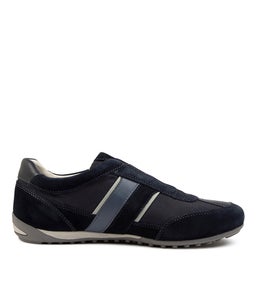 U WELLS A GE NAVY SUEDE TEXTILE