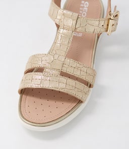 D S.HIVER B GE LIGHT GOLD CROC LEATHER