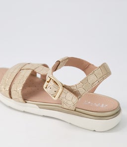 D S.HIVER B GE LIGHT GOLD CROC LEATHER