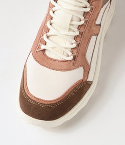 D SPHERICA C GE OFF WHITE DK ROSE LEATHER SUEDE