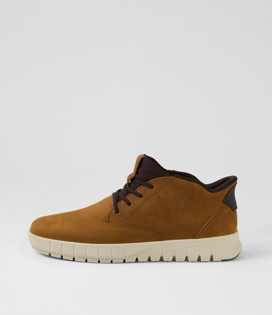 U Flextride Plus Hi Light Brown Leather Lace Up Boots U Flextride Plus Hi Light Brown Leather Lace Up Boots