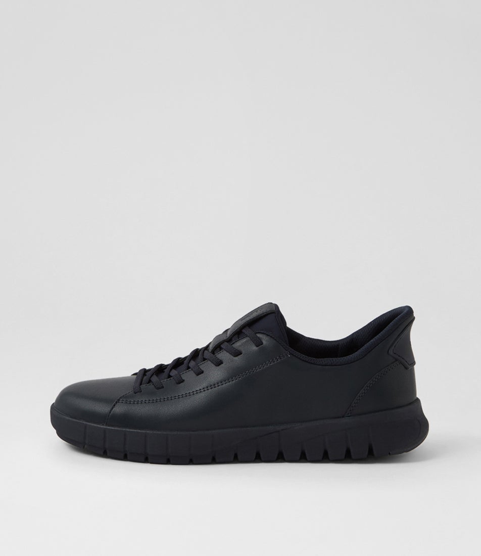 U Flextride Plus Low Navy Leather Sneakers