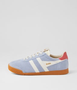 elan gola tobacco And White Color Block Suede Leather Sneakers In Beige This item cannot be gift GOLA ELAN TOBACCO - Head