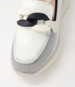 POLINESIA 13 HI WHITE PANNA MESH LEATHER