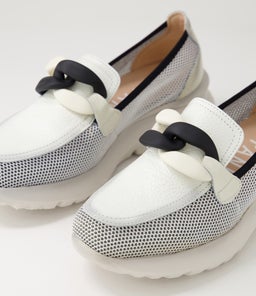 POLINESIA 13 HI WHITE PANNA MESH LEATHER